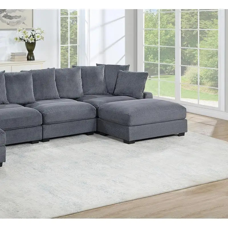 Contemporary 6-Piece Modular Sectional Sofa Set LAF And RAF Chairs