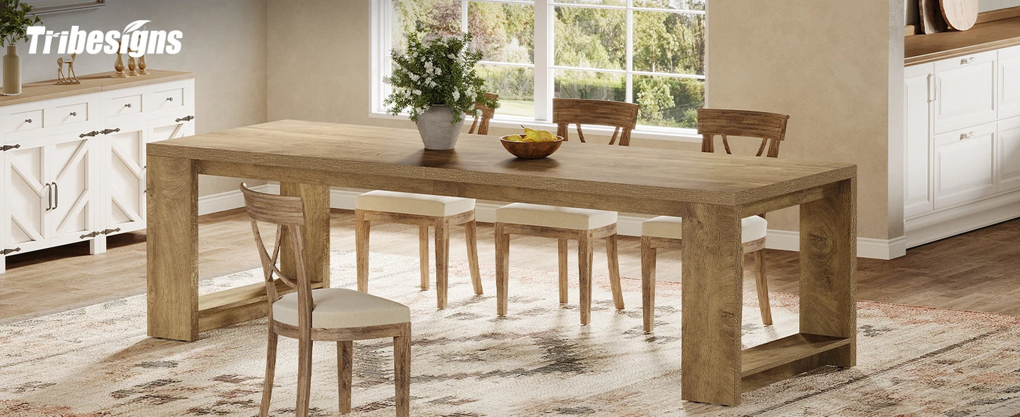 Tribesigns Modern Dining Table With Durable Pedestal Base