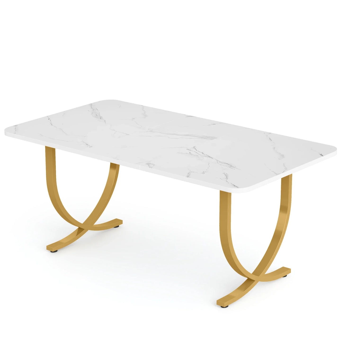 Tribesigns Modern Dining Table With Faux Marble Top Kitchen