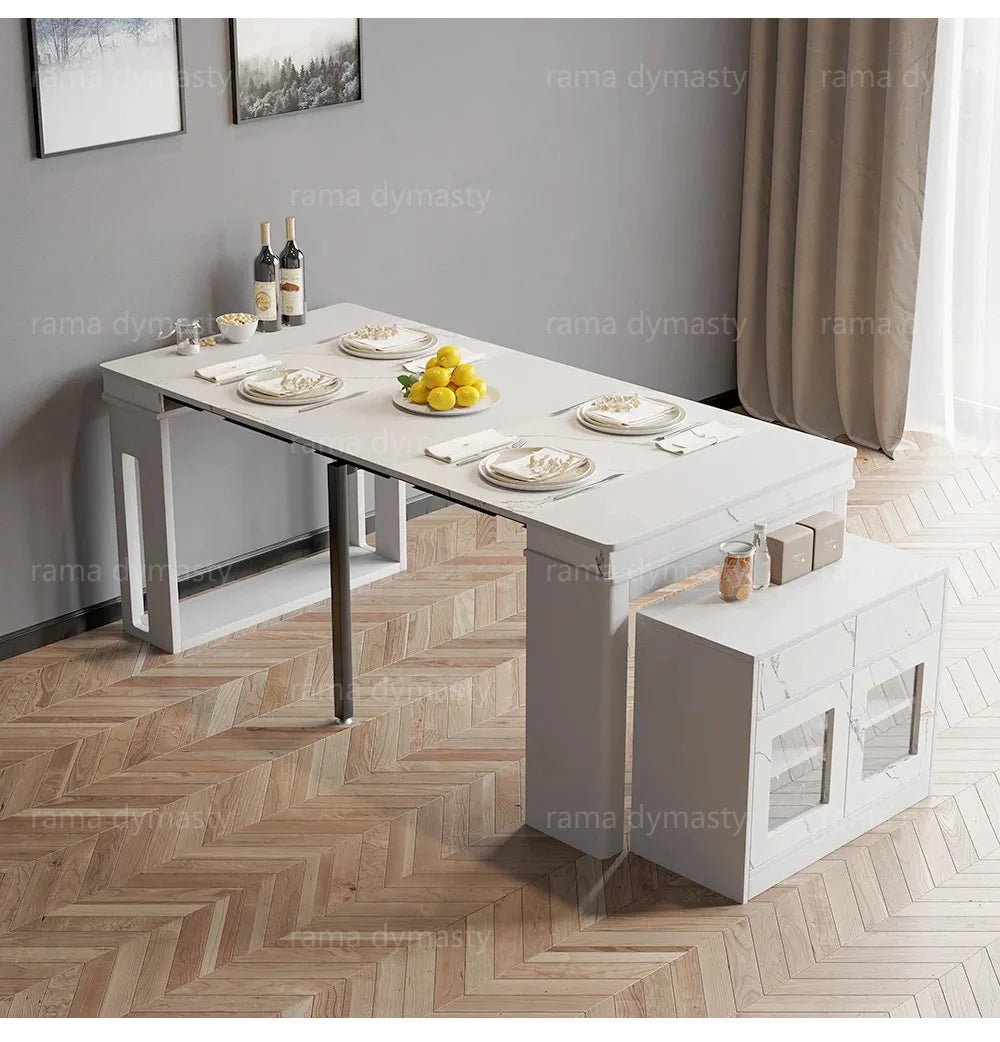 Rama Dymasty Modern Extendable Dining Table With Storage