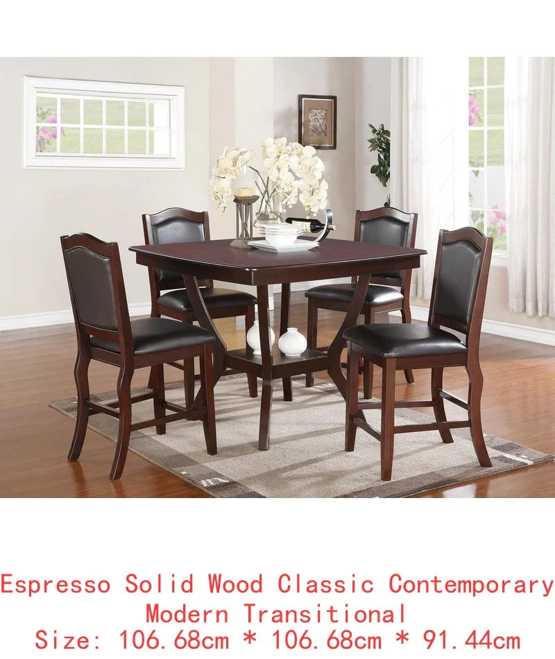 Formal Dining Set With Solid Wood Table And Chairs