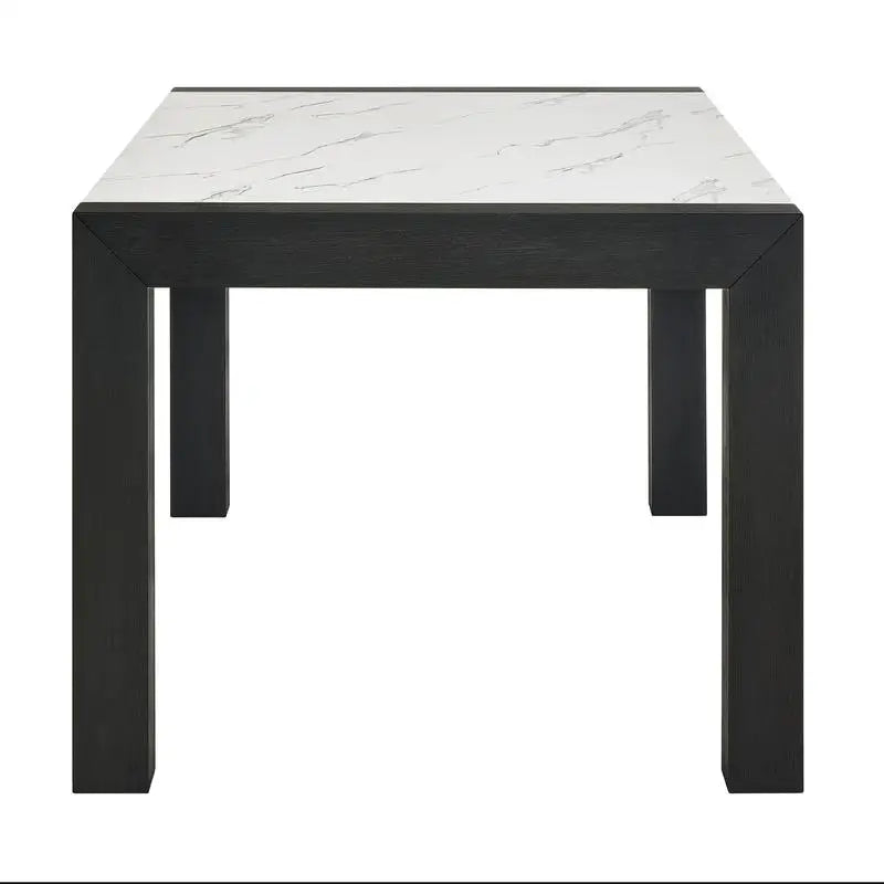 Contemporary 7 Piece Dining Set With Faux Marble Table