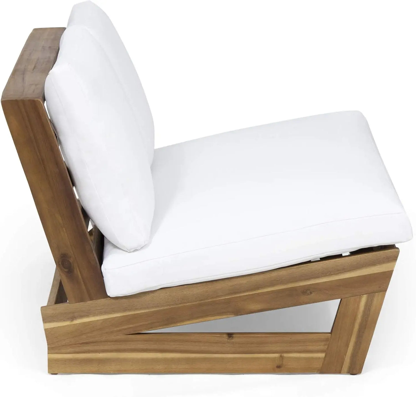 Great Deal Furniture Kaitlyn Outdoor Acacia Wood Loveseat With Cushions