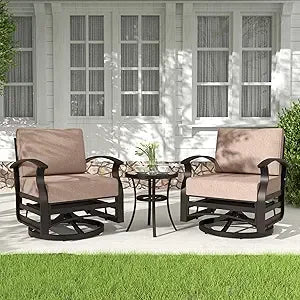Aluminum Patio Furniture Set With Rocking Chairs For Outdoor Use