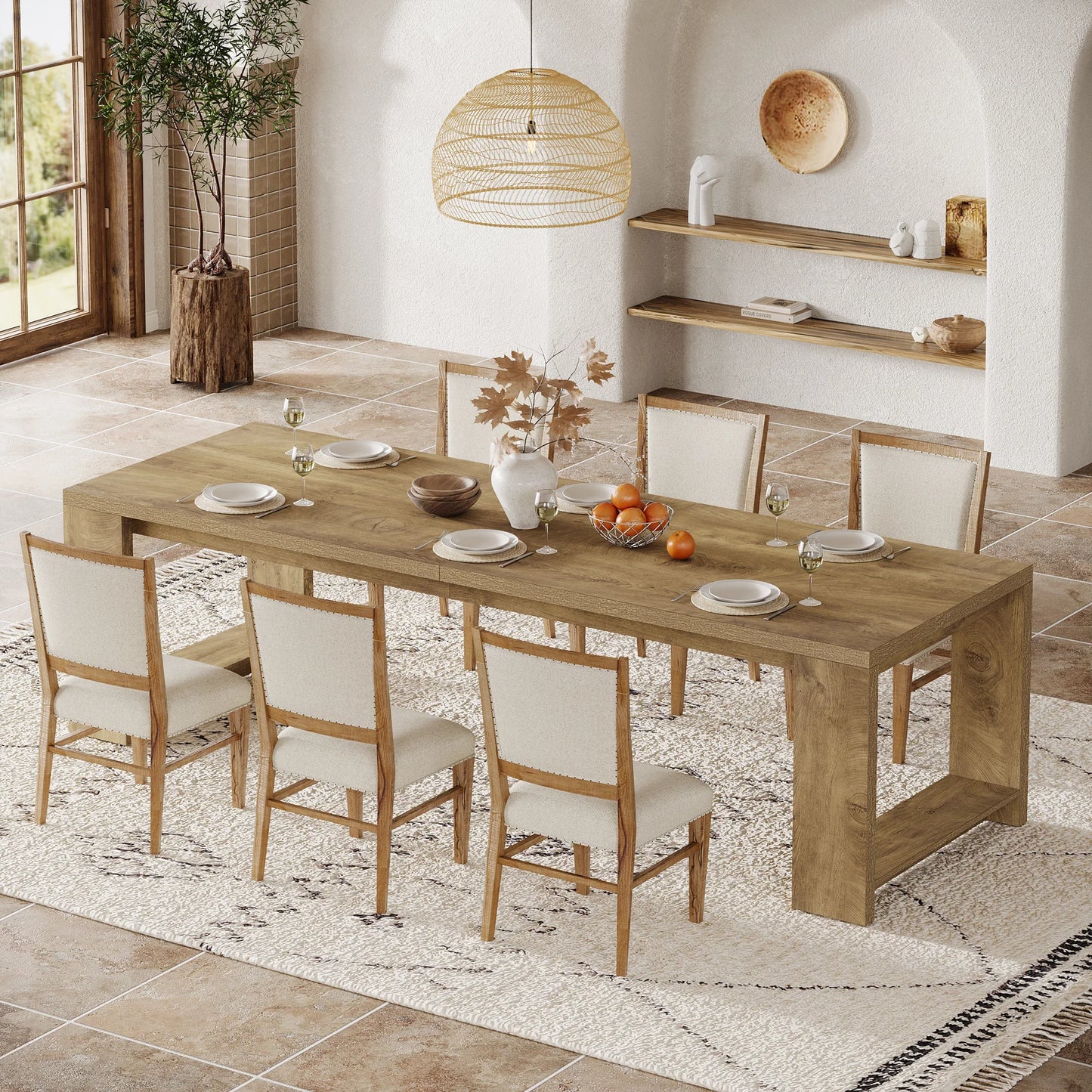 Tribesigns Modern Dining Table With Durable Pedestal Base