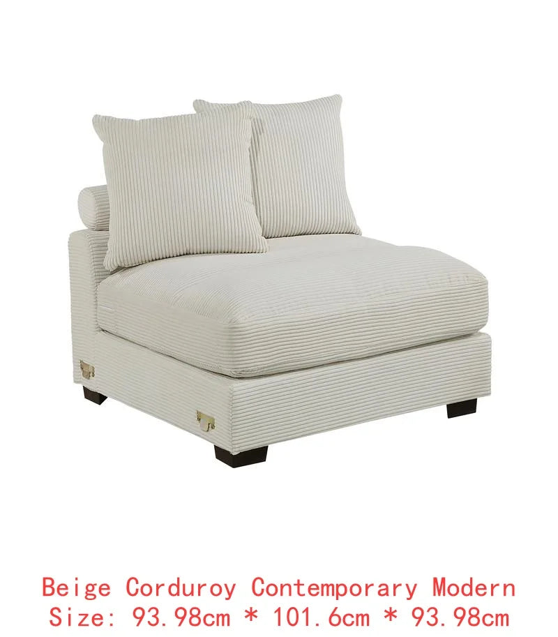 Contemporary 6-Piece Modular Sectional Sofa Set LAF And RAF Chairs