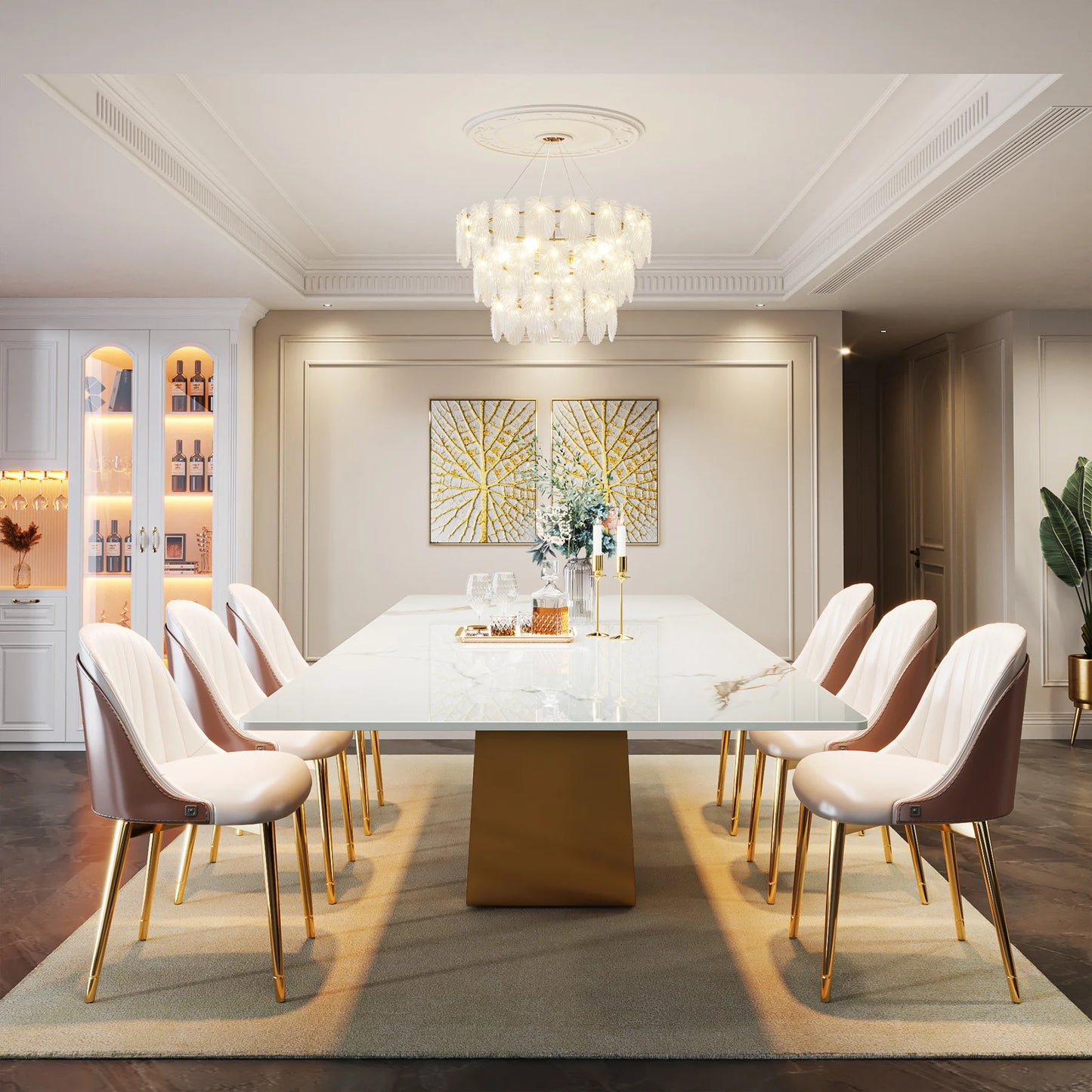 Tribesigns Sintered Stone Dining Table Modern Rectangle