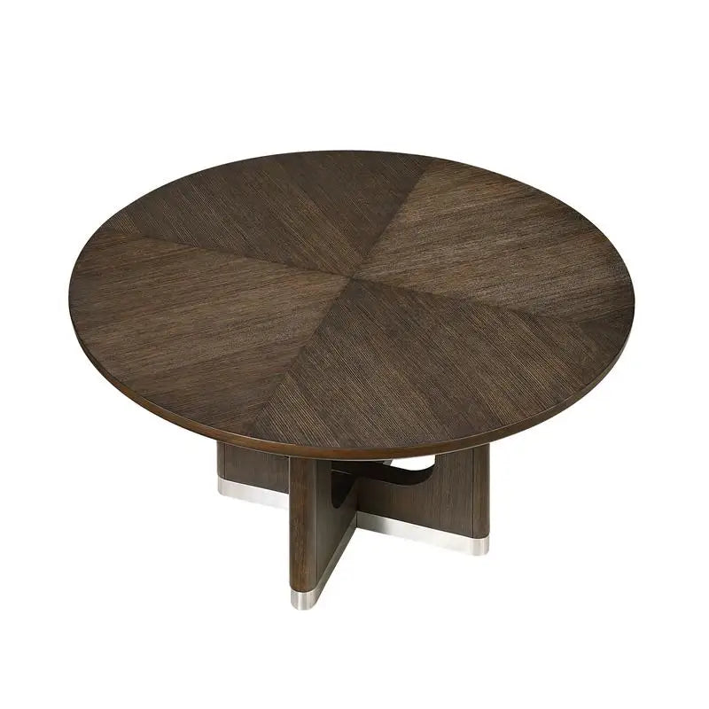 Modern 7 Piece Dining Set With Round Table Upholstered Chairs