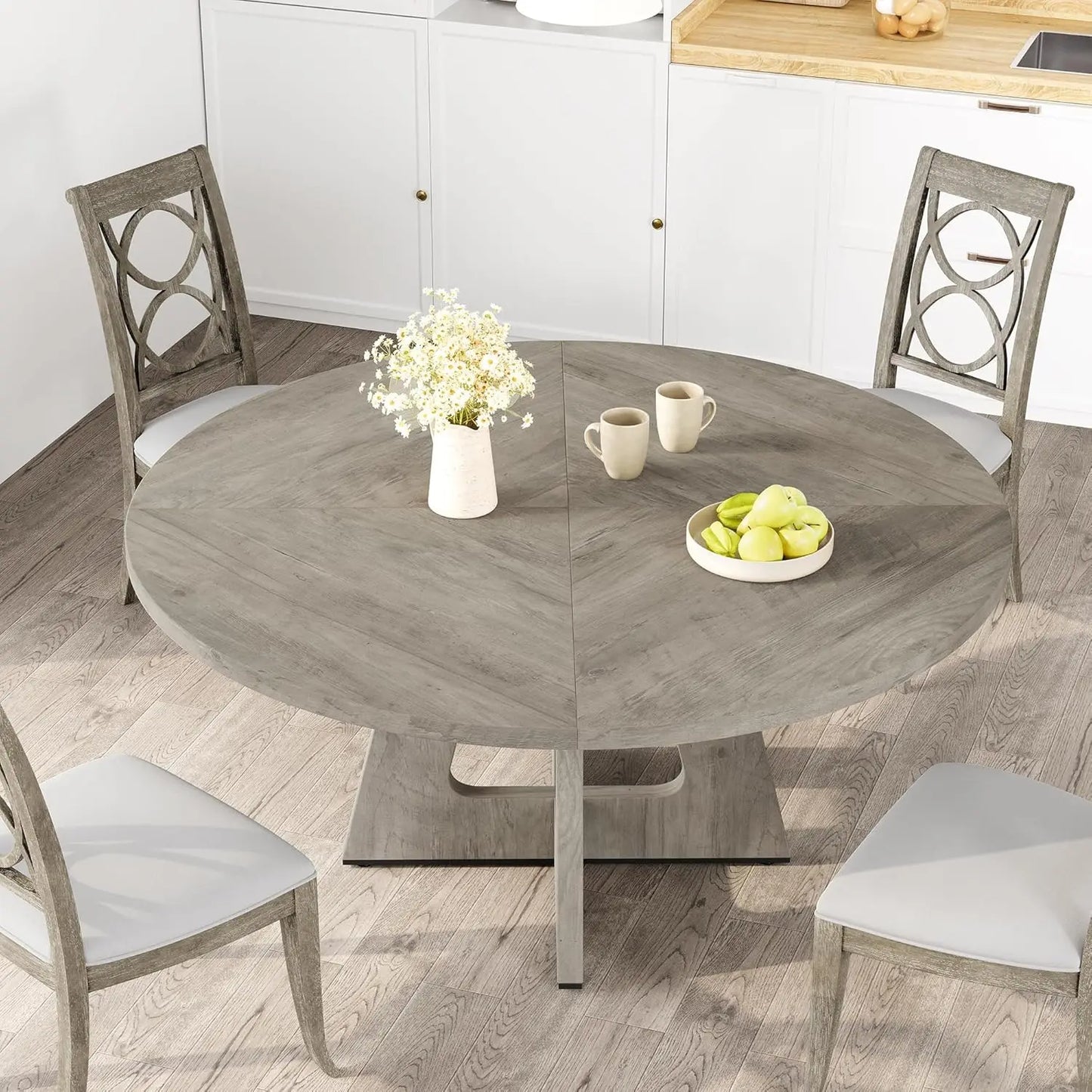 HobbyLane Rustic Round Dining Table for 4-6 People