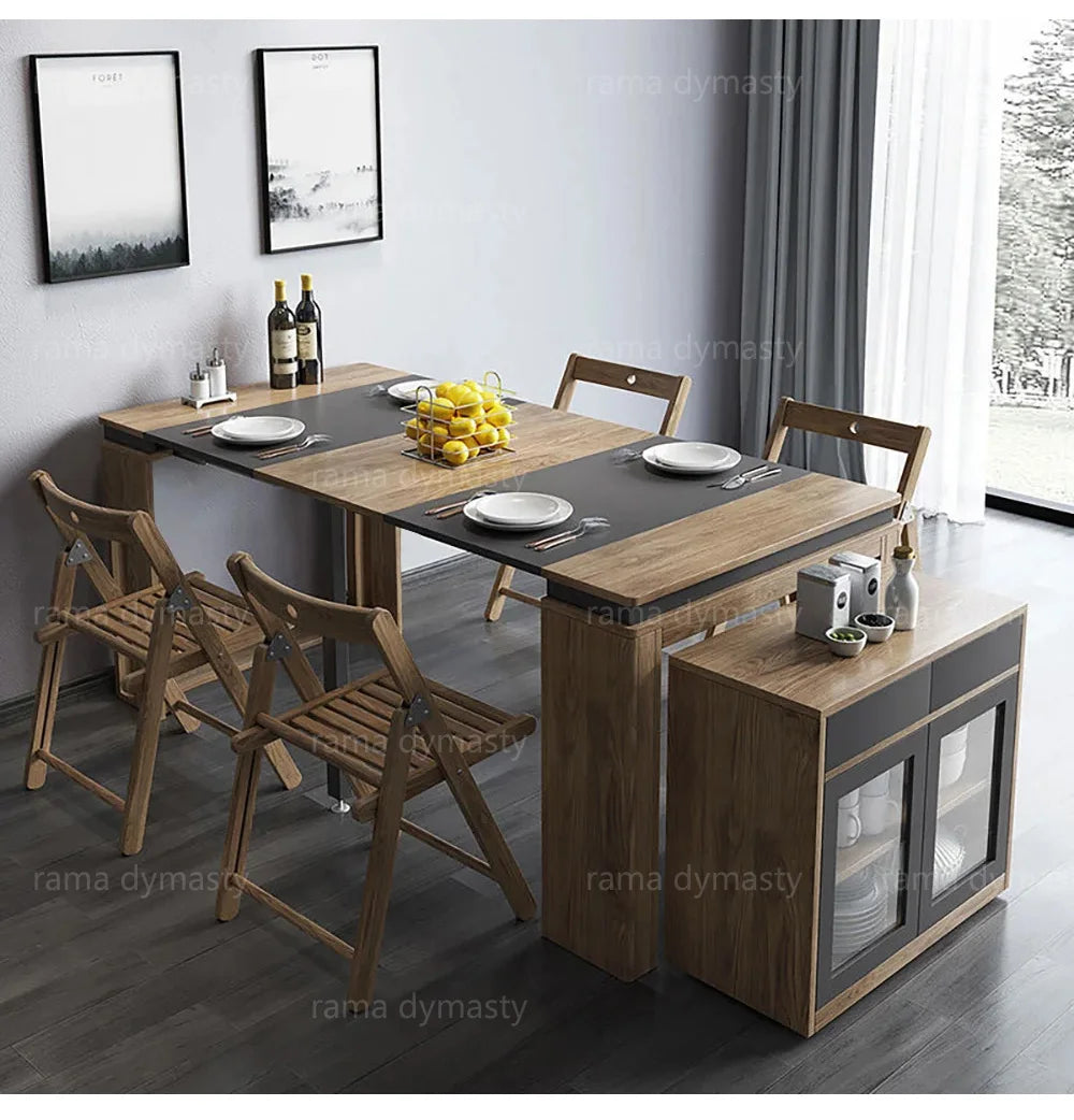Rama Dymasty Modern Extendable Dining Table With Storage