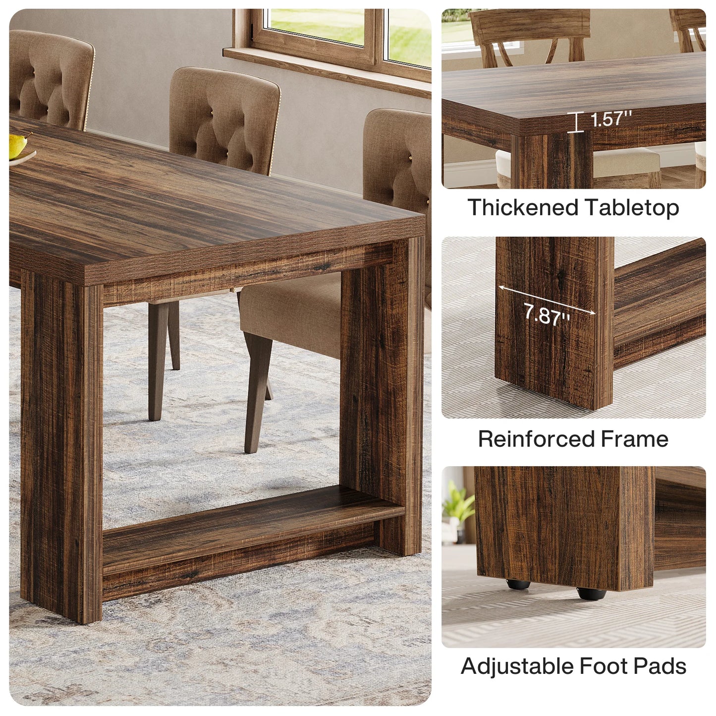 Tribesigns Modern Dining Table With Durable Pedestal Base