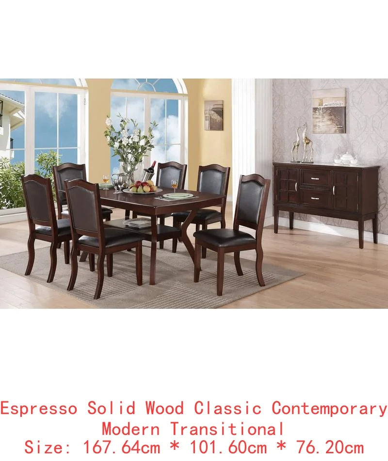 Formal Dining Set With Solid Wood Table And Chairs