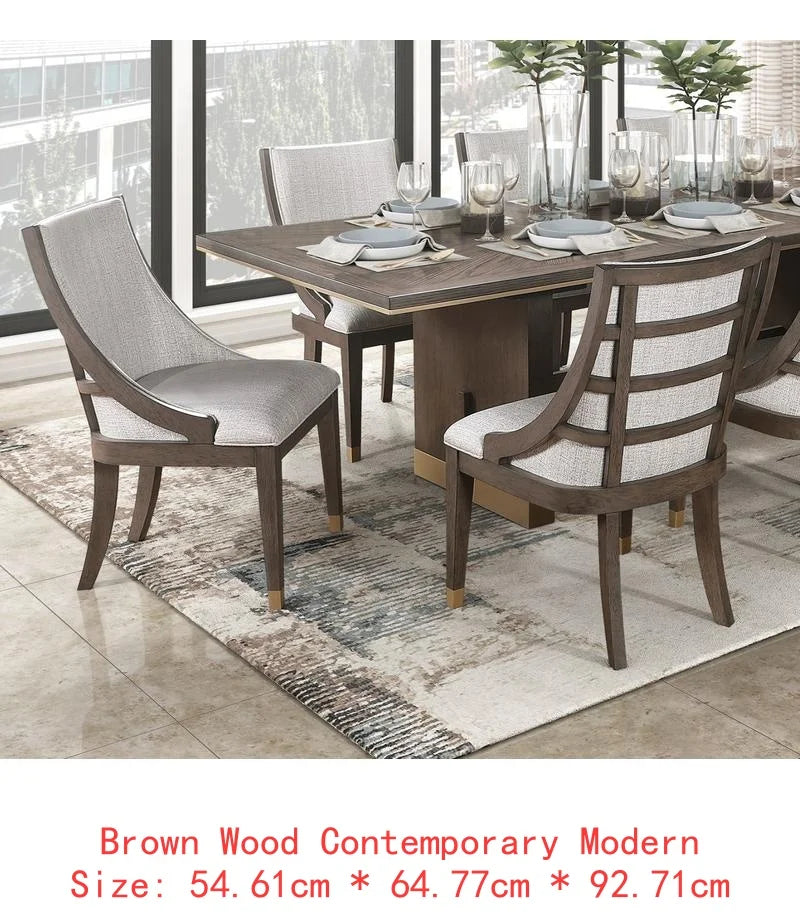 Modern Dining Set With Extension Table And Upholstered Armchairs