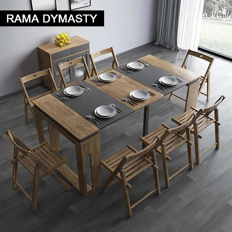 Rama Dymasty Modern Extendable Dining Table With Storage
