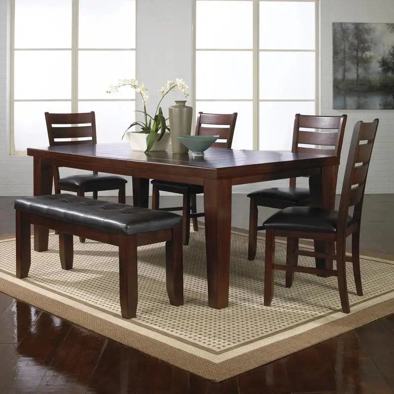 Contemporary 6-Piece Dining Set With Extendable Table And Upholstered Chairs
