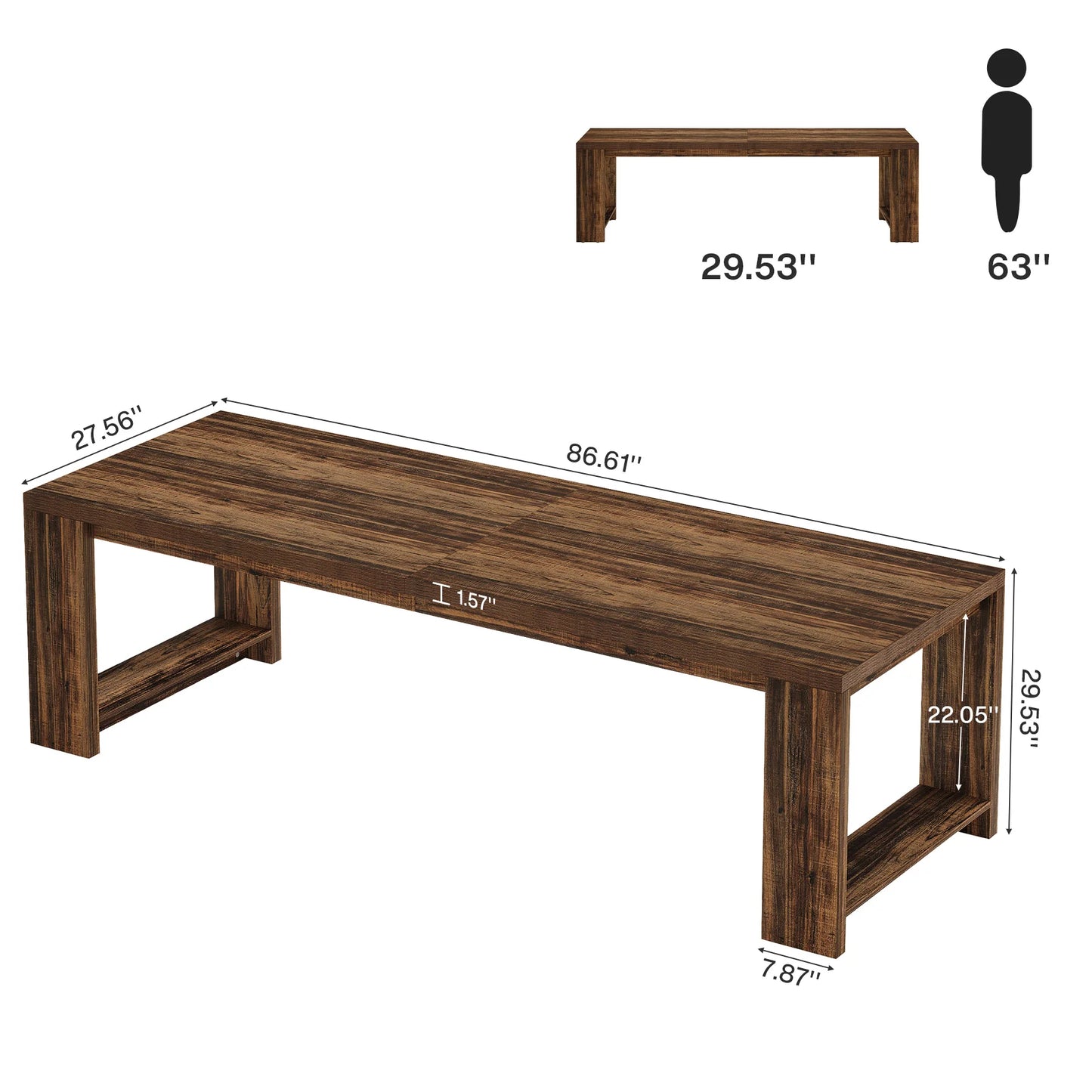 Tribesigns Modern Dining Table With Durable Pedestal Base