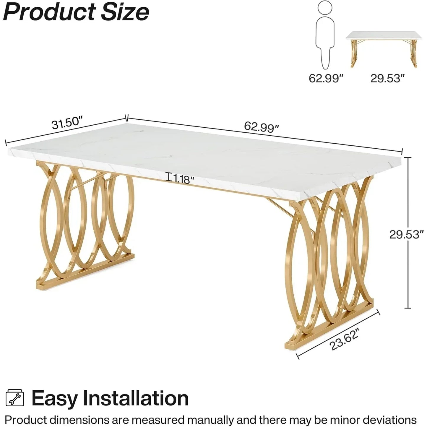 LITTLE TREE Modern Dining Table for Kitchen and Dining Room