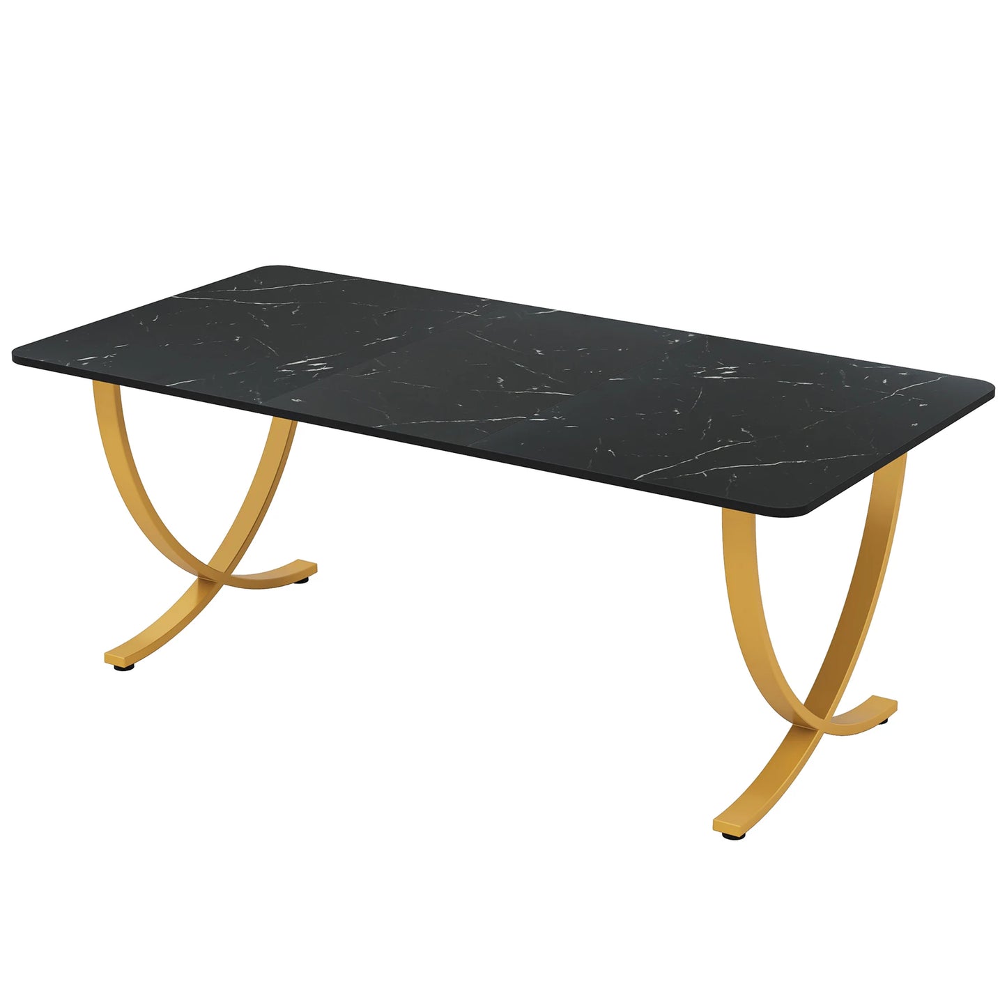 Tribesigns Modern Dining Table With Faux Marble Top Kitchen