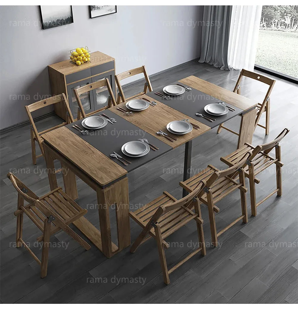 Rama Dymasty Modern Extendable Dining Table With Storage