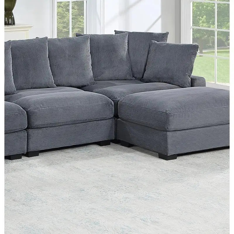 Contemporary 6-Piece Modular Sectional Sofa Set LAF And RAF Chairs