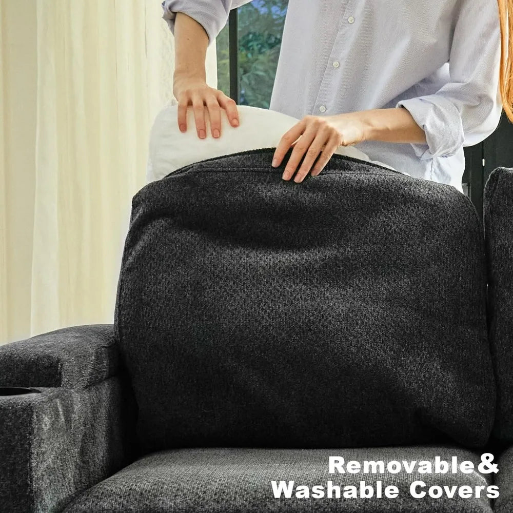 Ticify Chenille Modular Sectional Sofa L Shaped with Storage Armrest