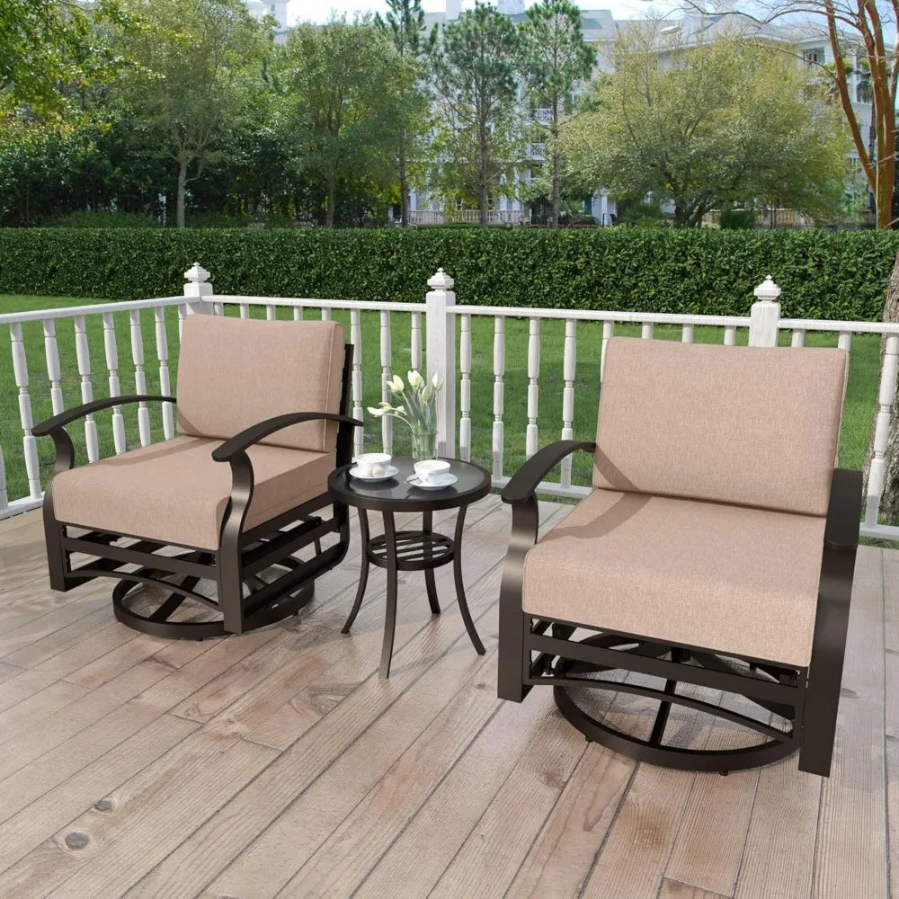 Aluminum Patio Furniture Set With Rocking Chairs For Outdoor Use